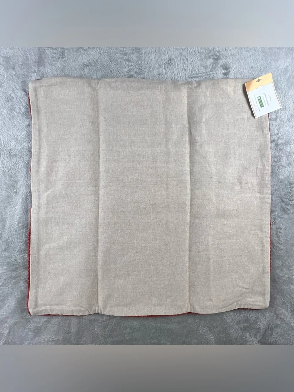Pottery Barn Faye Linen Textured Pillow Cover Sumac Red 20